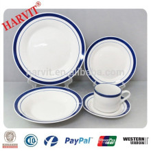 20pcs mão pintada cor borda borda dinnerware conjunto